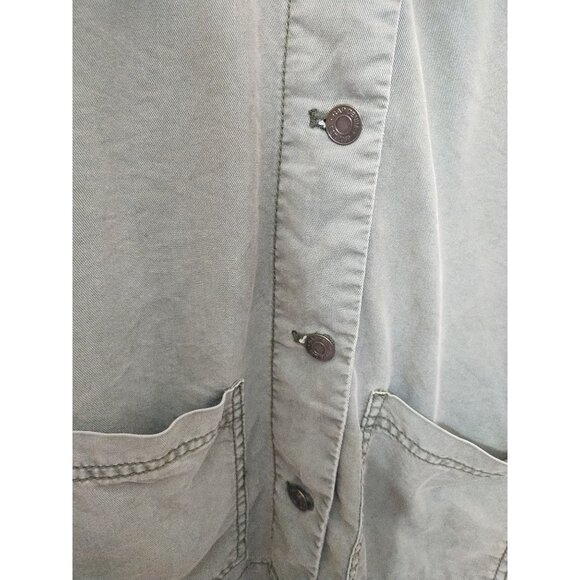 Gap Long Sleeve Lightweight Cropped Button Up Utility Jacket S Y2K Military - Picture 2 of 6